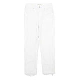LEVI'S 724 High Rise Straight Womens White Regular Denim Raw W26 L24 Frayed Hem