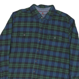 WOOLRICH Mens Blue & Green Check Shirt 2XL Cotton Blend Long Sleeve Casual