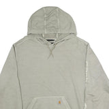 CARHARTT Mens Grey Hoodie XL Screen Print Logo Cotton Pullover Casual