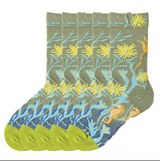 Anyfootwear 5 Pairs Size 5-9 Unisex Long Socks Cartoon Coral Reef Nature Print Design Warm Winter Socks Comfortable Casual Foot Accessories