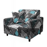 Anyseat 1-Seater Sofa Cover – Dark Grey Geometric Style Slipcover for Living Room Chair Protection