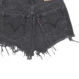 LEVI'S Womens Black Denim Cut-Off Shorts S W26 Frayed Hem Casual Summer