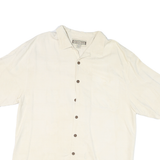 JAMAICA JAXX Mens Cream Shirt L Cotton Blend Short Sleeve Button Casual