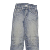 DOGNOSE Mens Relaxed Blue Denim Jeans W28 L31 Straight Cotton Blend Zip Casual