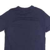 PUMA Mens Navy Blue Cotton T-Shirt L Short Sleeve Crew Neck Logo Print