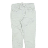 CALVIN KLEIN Womens Cotton Blend Off White Slim Skinny Trousers W26 L26 Stylish