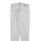 CALVIN KLEIN Womens Cotton Blend Off White Slim Skinny Trousers W26 L26 Stylish