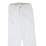 MUSTANG Mens Regular Fit White Cotton Blend Cargo Trousers W33 L32