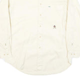 TOMMY HILFIGER Mens White Plain Shirt S Button-Down Collar Long Sleeve Cotton