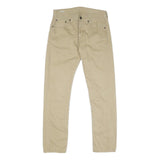 LEVI'S Womens Regular Fit Beige Cotton Blend Zip Trousers W30 L29 Casual Chic