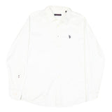 U.S. POLO ASSN Mens White Shirt L Classic Polo Logo Button Down Formal Cotton