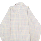 ARROW Mens Beige Check Shirt L Classic Long Sleeve Button Collar