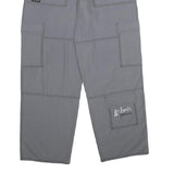 LP LIMITS Mens Grey Regular Fit Cargo Trousers W20 L32 Drawstring Casual Pants
