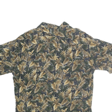 HALF MOON BAY Mens Green & Beige Rayon Hawaiian Shirt L Relaxed Fit Tropical
