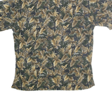 HALF MOON BAY Mens Green & Beige Rayon Hawaiian Shirt L Relaxed Fit Tropical