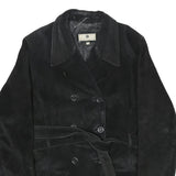 THE OUTER EDGE Womens Black Suede Button Jacket M Classic Tailored