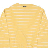 NAUTICA Womens Yellow & White Patterned Cotton Blend Crew Neck Jumper L Striped