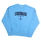 EXIST Womens Blue Coronado California Cotton Crew Neck L Sweatshirt Casual Wear