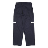 Mens Cotton Blend Navy Regular Fit Straight Leg Trousers W30 L30 Workwear Zip