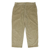 Mens Beige Cotton Blend Regular Fit Straight Leg Trousers W38 L28 Casual