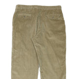 Mens Beige Cotton Blend Regular Fit Straight Leg Trousers W38 L28 Casual