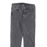 LEVI'S 501 Womens Jeans Grey Regular Straight Denim Raw W28 L26 Frayed Hem