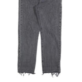 LEVI'S 501 Womens Jeans Grey Regular Straight Denim Raw W28 L26 Frayed Hem