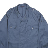 Mens Blue Polyester Blend Button Jacket L Plain Classic Lightweight Outerwear