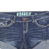 HYDRAULIC Womens Shorts Blue Denim Casual M W32 Cotton Blend Stylish Comfort