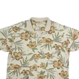 COOKE STREET Mens Cream Floral Print Short Sleeve XL Cotton Blend Polo Shirt