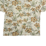 COOKE STREET Mens Cream Floral Print Short Sleeve XL Cotton Blend Polo Shirt