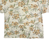 COOKE STREET Mens Cream Floral Print Short Sleeve XL Cotton Blend Polo Shirt