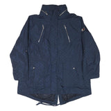 TOMMY HILFIGER Womens Blue Polka Dot Jacket 2XL Polyester Blend Zip Pocketed