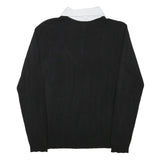 CASTRO Womens Black Plain V-Neck Basic Knit Jumper M Cotton Blend Layered Look