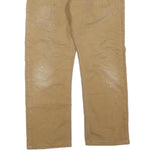 DICKIES Mens Regular Beige Cotton Blend Workwear Trousers W34 L27 Zip Closure