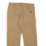DICKIES Mens Regular Beige Cotton Blend Workwear Trousers W34 L27 Zip Closure