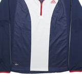 ADIDAS Mens Navy & White Quarter Zip Sweatshirt XL Sports Casual Athletic