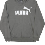 PUMA Mens Grey Hoodie S Cotton Blend Pullover Casual Sportswear