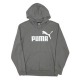 PUMA Mens Grey Hoodie S Cotton Blend Pullover Casual Sportswear