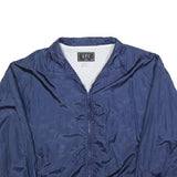 GFC Mens Blue Nylon Zip Jacket XL Lightweight Plain Sports Casual