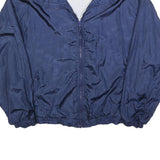 GFC Mens Blue Nylon Zip Jacket XL Lightweight Plain Sports Casual