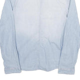 H&M Womens Light Blue Denim Shirt Long Sleeve Button Neck S Cotton Blend Casual