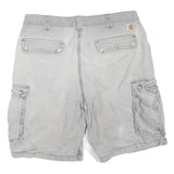 CARHARTT Mens Grey Cargo Cotton Blend Shorts L W36 Workwear Utility Casual