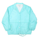 SHERWOOD Womens Blue Nylon Button Jacket L Lightweight Plain Button Closure