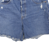 LEVI'S Womens Denim Blue Casual Shorts M W34 Distressed Frayed Hem