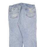 CARHARTT Mens Regular Fit Blue Denim Jeans W38 L30 Distressed Cotton Blend Zip