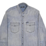 DIESEL Mens Blue Denim Shirt L Twin Pocket Casual Button Up