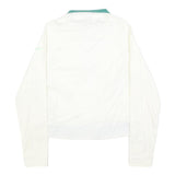 NIKE Womens White & Green Outdoor Jacket S Cotton Blend Woven Plain Zip Long