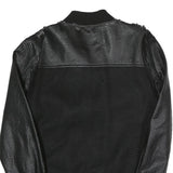 GUESS Mens Black Bomber Jacket S Polyester Blend Textured Zip Fastening