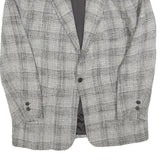 UMBERTO GINOCCHIETTI Mens Grey Linen Blend Classic Jacket M Woven Button Closure